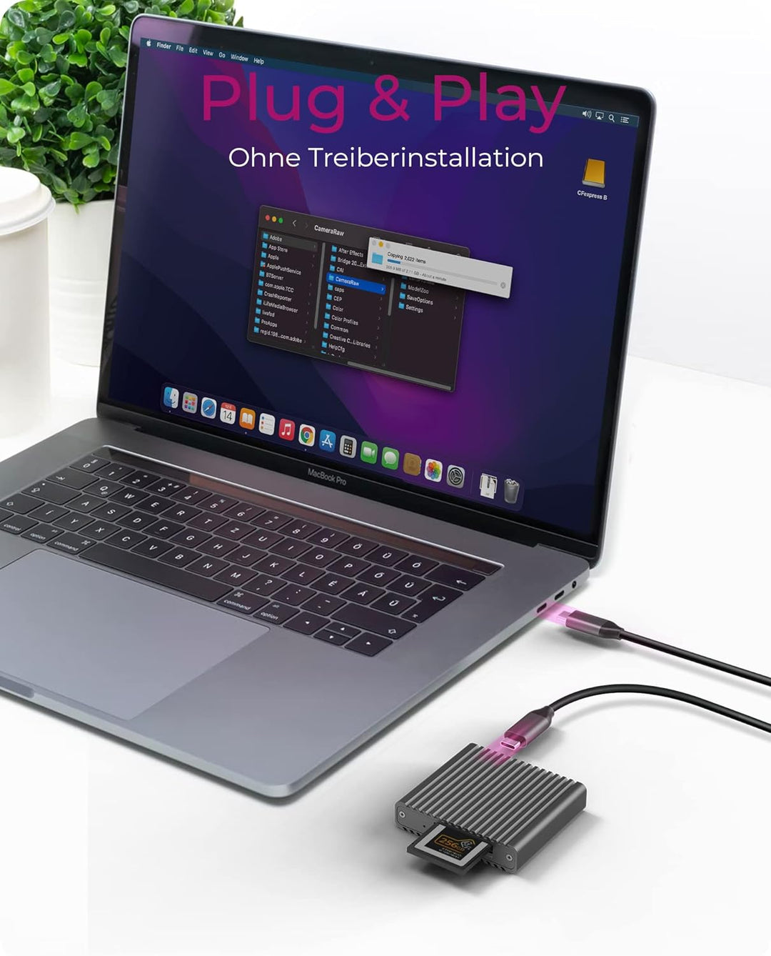 ICY BOX CFexpress Kartenleser Typ-B mit USB 3.2 (Gen 2), 10 Gbit/s, Lesegerät, USB-C & USB-A, Alumin