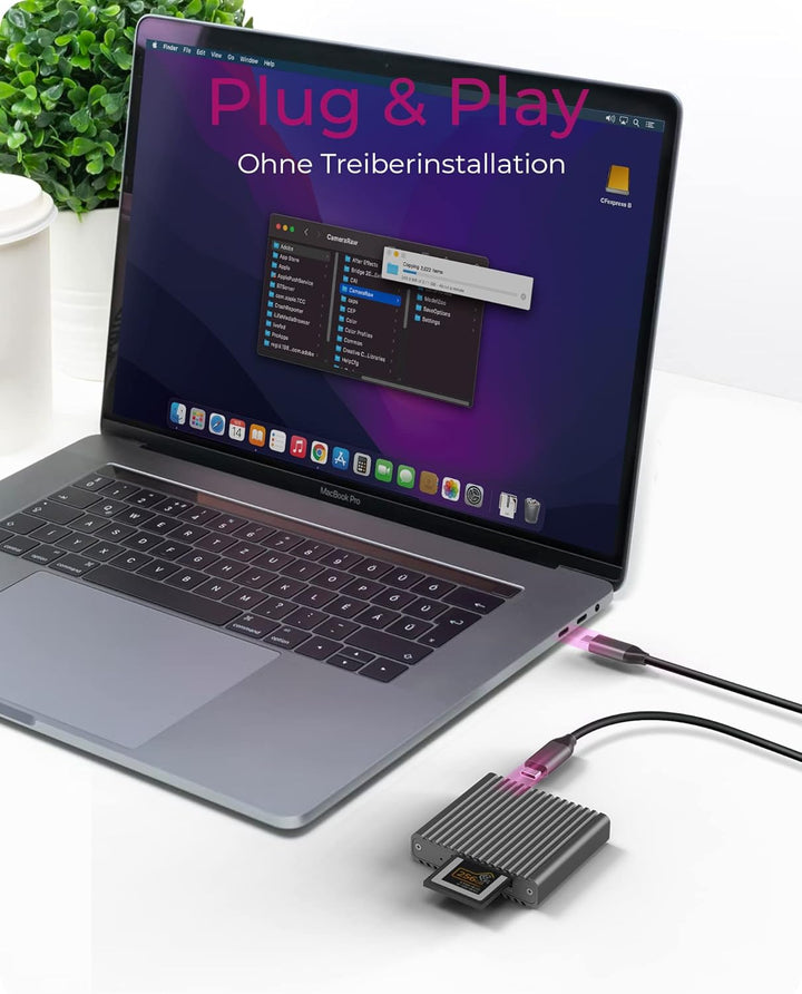 ICY BOX CFexpress Kartenleser Typ-B mit USB 3.2 (Gen 2), 10 Gbit/s, Lesegerät, USB-C & USB-A, Alumin