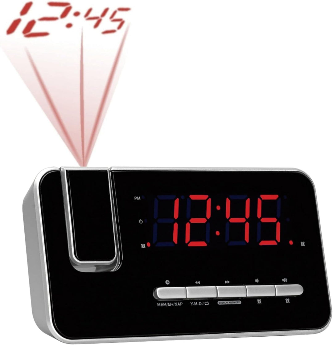 Denver CRP-618 Uhrenradio (Wecker, PLL FM Radio, Display 3,0cm (1,2 Zoll), Projektion)