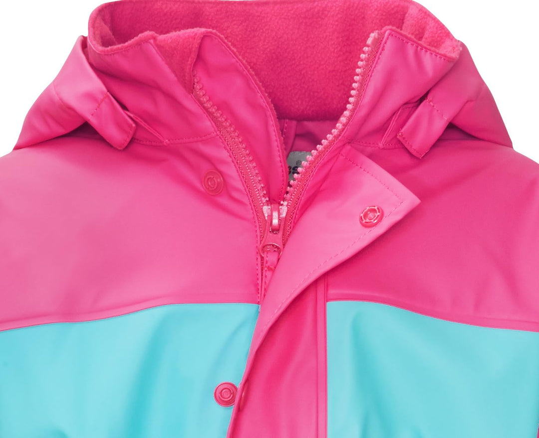 Playshoes Unisex Kinder Regen-Anzug mit Fleece-Futter Warmer Wasserdichter Matschanzug Regenbekleidu