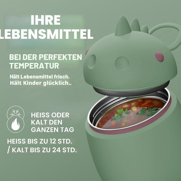 ASOBU BESTIE Lebensmittelbehälter – Vakuumisoliertes Edelstahlglas mit lustigem Silikondeckel – hält