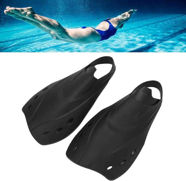 Gaeirt Verstellbare Schwimmflossen, mässige Weichheit Schwarze Kurze Flossen zum Schnorcheln zum Tau