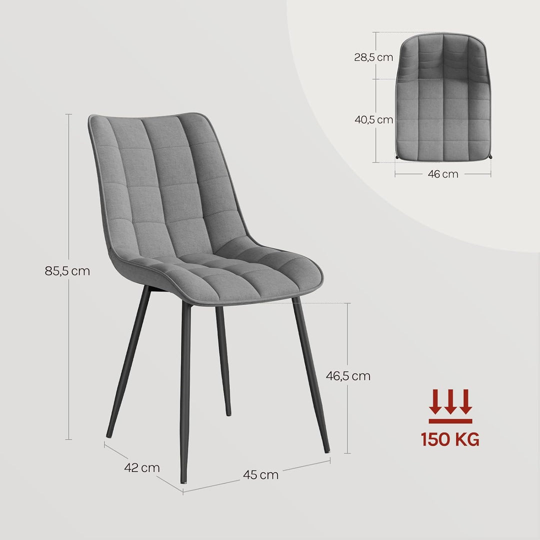 WOLTU Esszimmerstühle 2er Set, für Wohnzimmer Küche Esszimmer, Küchenstühle gepolstert mit Rückenleh