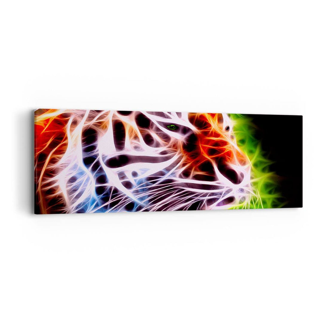 Panorama Bilder auf Leinwand Afrika aggression tiere tiger Leinwandbild 90x30cm Wandbilder Dekoratio