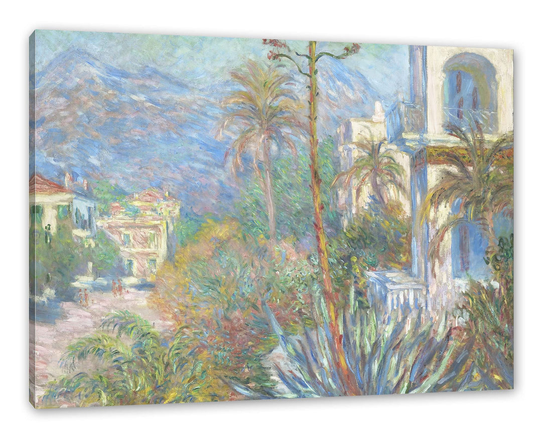 Claude Monet - Villen in Bordighera Impressionismus als Leinwandbild / Grösse: 100x70 cm / Wandbild