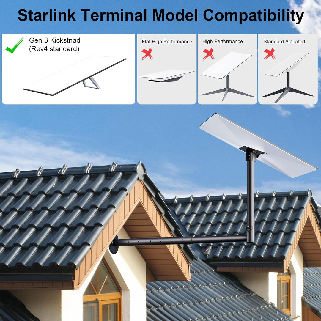Halterung kompatibel mit Starlink V3, lange Wandhalterung kompatibel mit Starlink V3, Dachhalterung