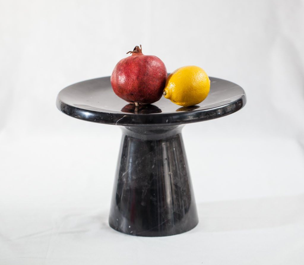Edle Design Etagere aus schwarzem Marmor als Servierplatte oder Kuchentellerfür die Festtafel 30 x 3
