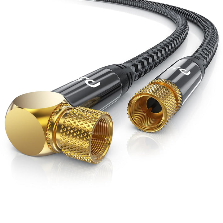 CSL - 7,5m HDTV Satellitenkabel mit Braiding 8k 4k HDTV - 135Db 75 Ohm - F Stecker (gewinkelt) zu F