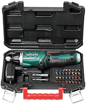 PARKSIDE® Akkuschrauber PSSA 4 A1 | LED-Licht | USB-Ladegerät | im Koffer + Bit-Set Zubehör