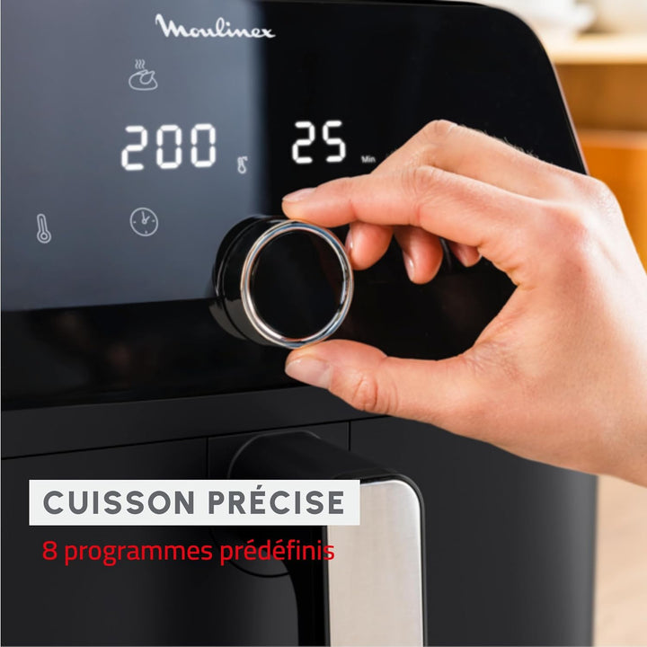 Moulinex Luftfritteuse, sehr grosses Fassungsvermögen von 7,5 l, 8 voreingestellte Programme, kompak