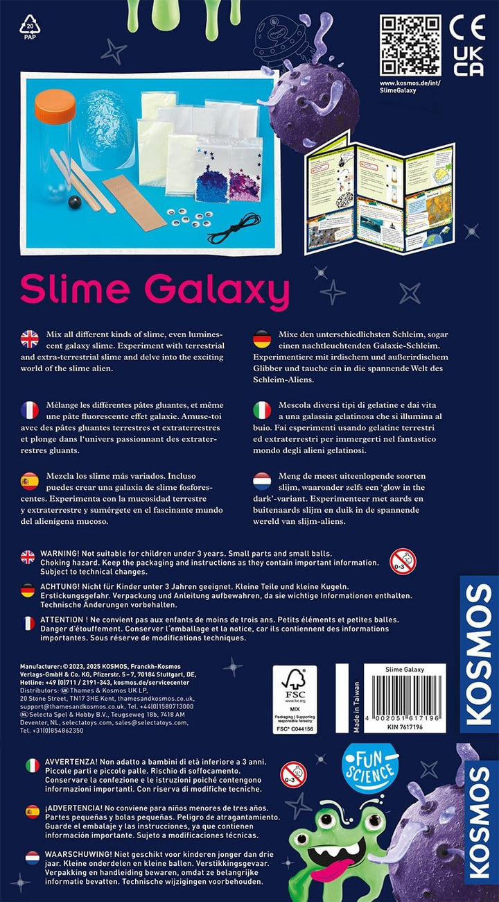 KOSMOS 617196 Fun Science - Schleim-Galaxie, Mixe fünf Verschiedene Schleim-Arten, Experimentierset