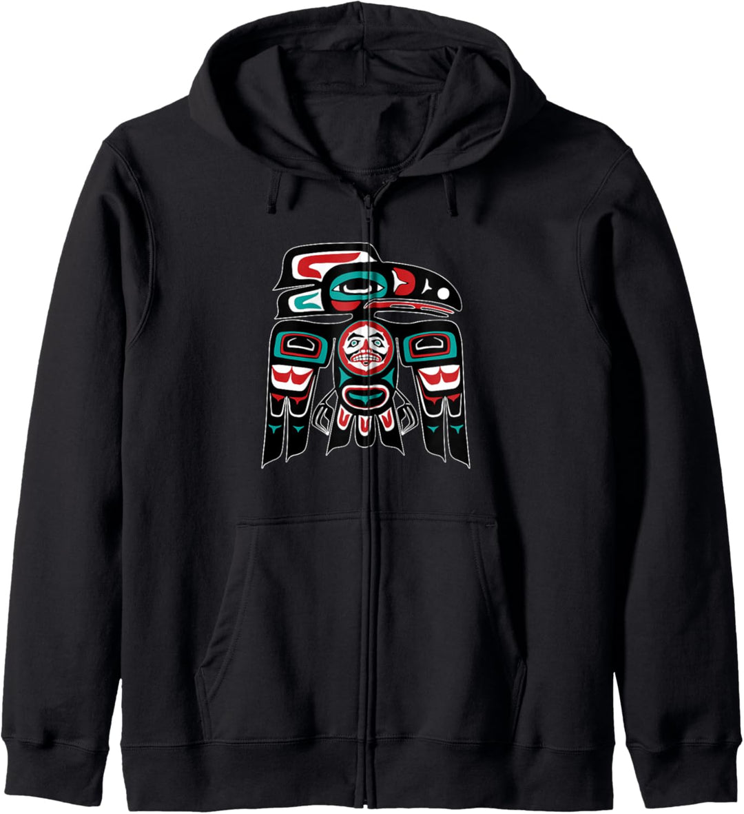 Raven Haida Tlingit Totem Indigener Stolz der amerikanischen Kapuzenjacke