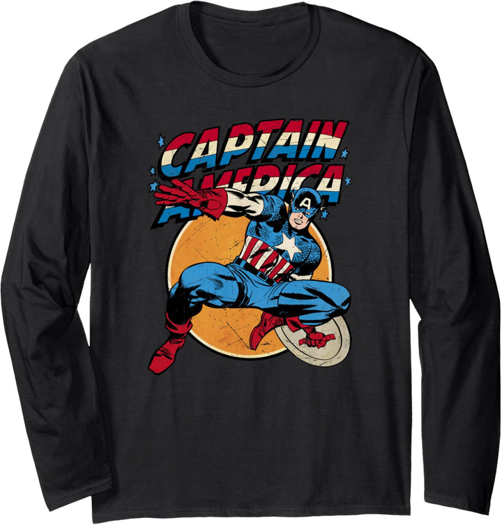 Marvel Captain America Avengers Shield Langarmshirt