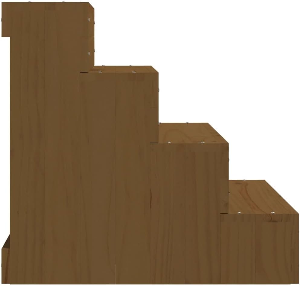 vidaXL Haustiertreppe, Hundetreppe mit Holzrahmen, Katzentreppe mit 3 Stufen, Aufstiegshilfe Treppe