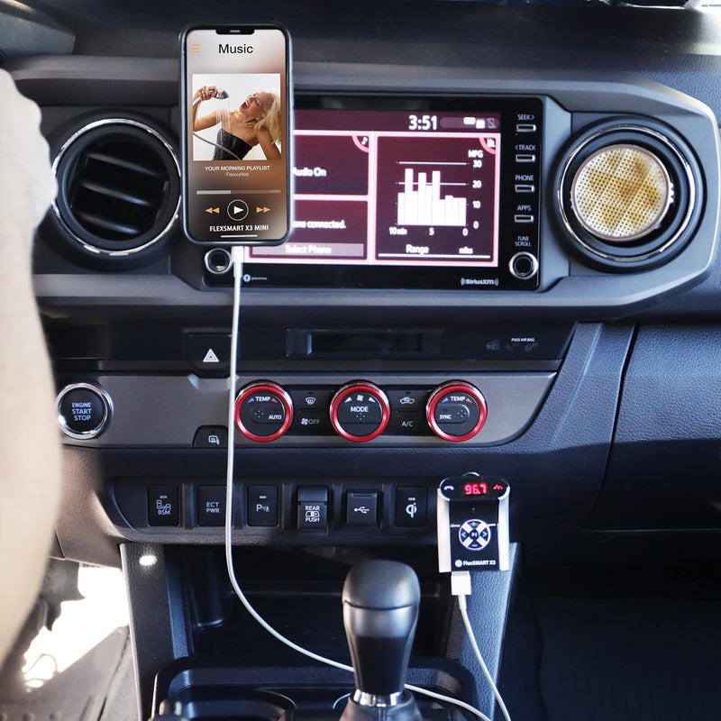 GOgroove FlexSMART X3 Mini-Bluetooth-FM-Transmitter für Autoradio – Aufladen über USB, Freisprechen
