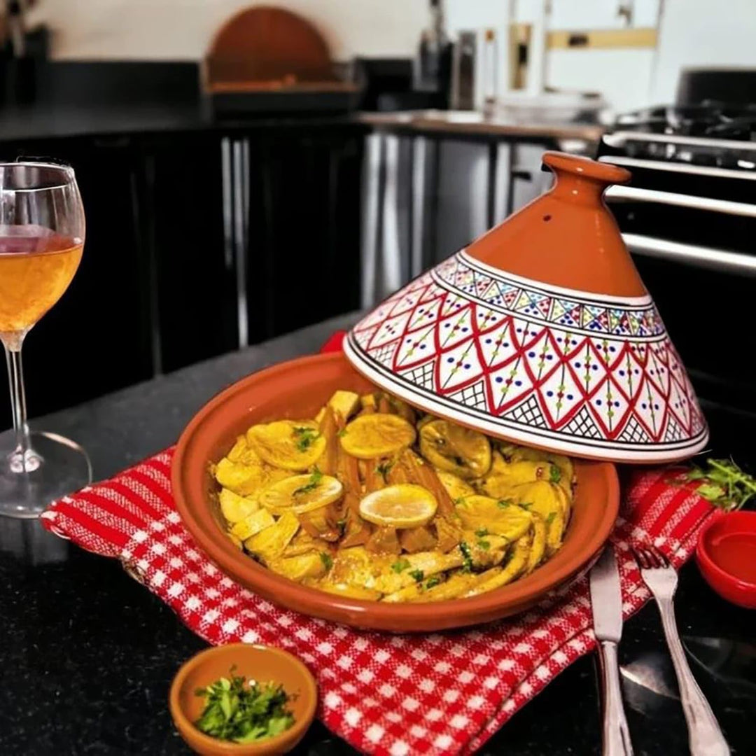 Tajine Terracotta-Topf Ethnischer Teller Marokkanisch Tunesisch XL 32 cm 2910201103