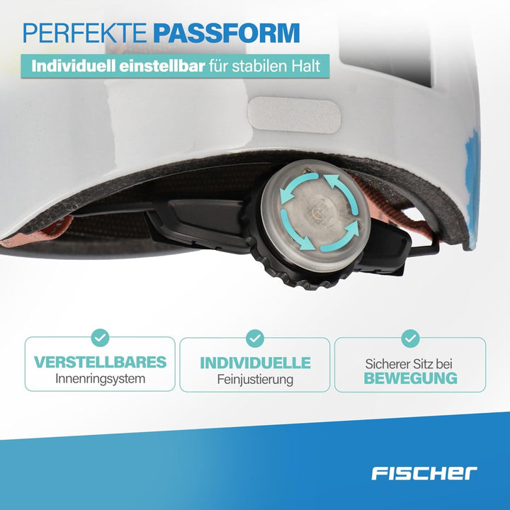 FISCHER BMX Kinder-Helm, Fahrradhelm, Radhelm, Dirt Bike Helm Plus mit integriertem LED-Rücklicht XS