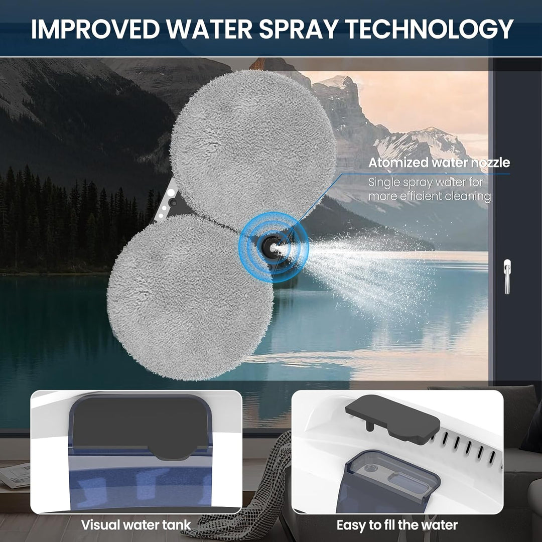 Fensterputzroboter,5600Pa Elektrischer Fensterreiniger,Fensterroboter mit Fernbedienung und Kantener