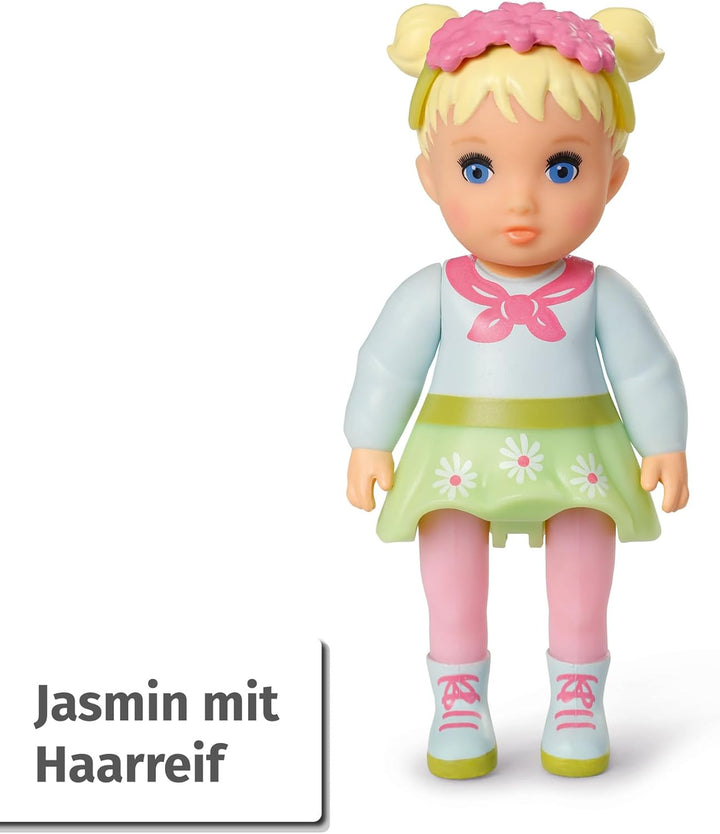 BABY Born, Puppenfahrzeug, aufklappbarer Wohnwagen &amp; Minis Badewannen-Spielset mit Minis-Puppe Amy u