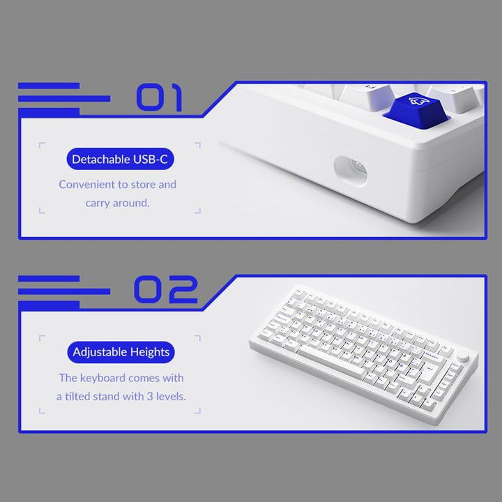 Akko MOD007 PC Gasket Mechanische Tastatur, ISO DE/Nordic Layout, 75% Gaming Keyboard mit Superelast