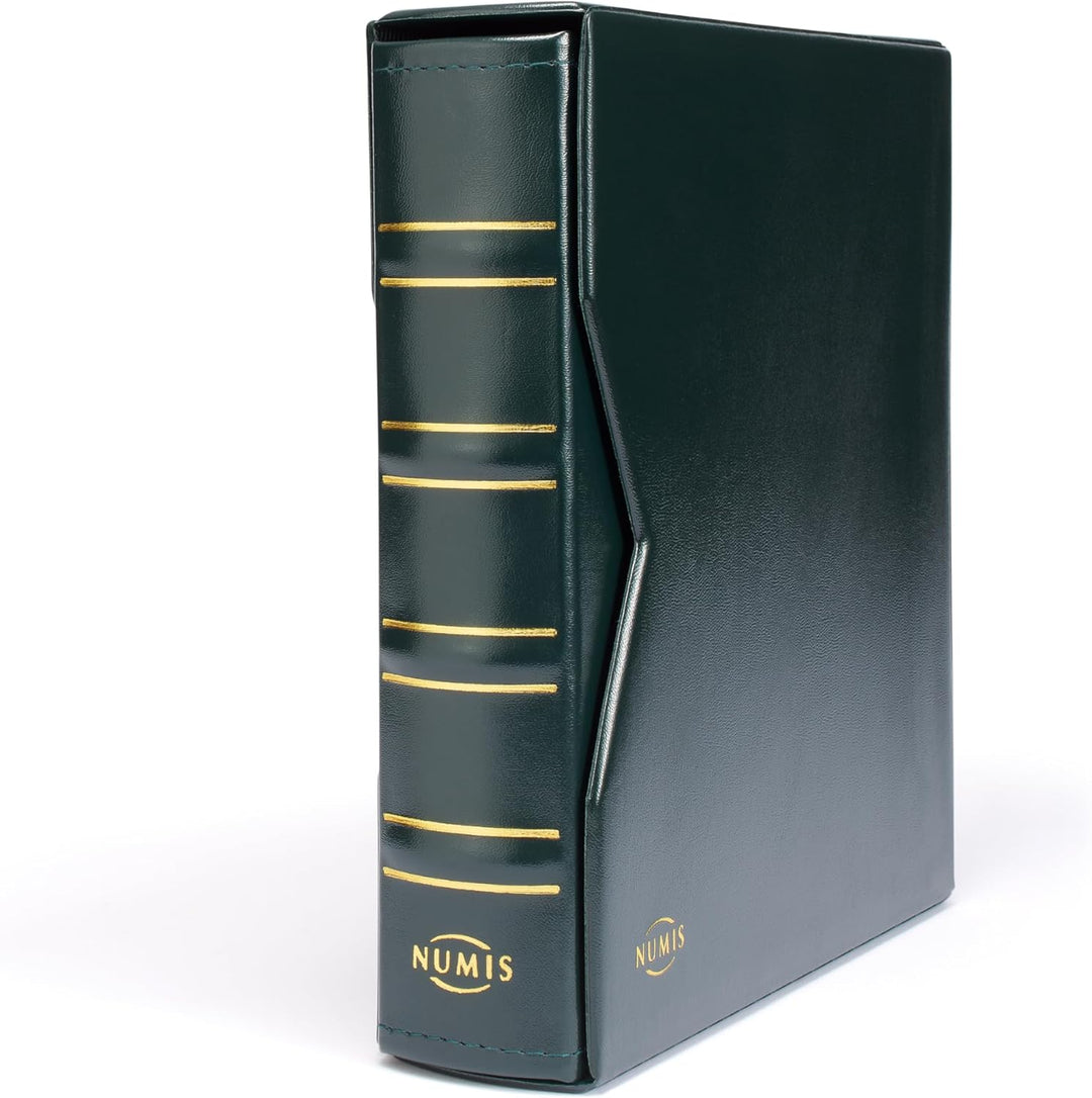Leuchtturm 301280 Münzalbum NUMIS Classic - inkl. Schutzkassette & 5 Hüllen für Münzen mit Ø 44, 34,