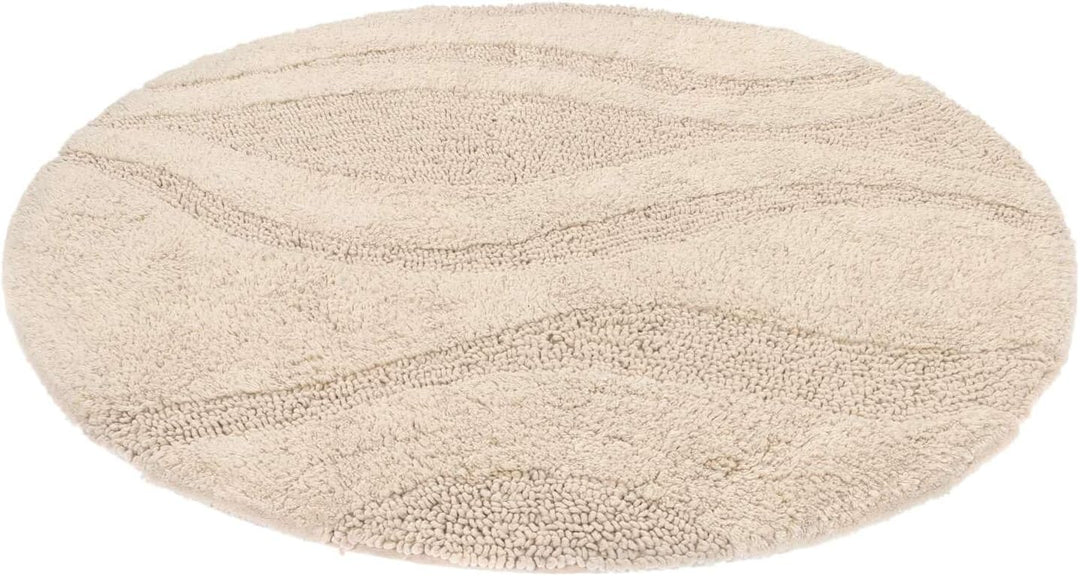 RugVista Badematte Breeze, ∅ 70 cm, Rund, Mittelflor, Anti-Rutsch, Moderner Badteppich, Maschinenwas