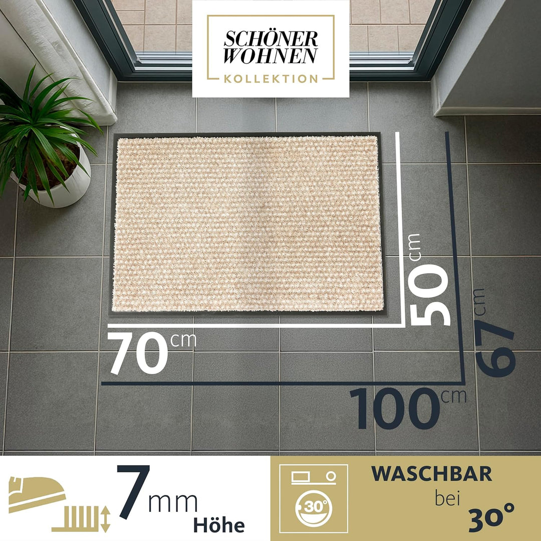 Schöner Wohnen Kollektion strapazierfähige Schmutzfangmatte Miami – getuftete Fussmatte 50x70 cm in