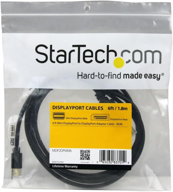 StarTech.com MDP2DPMM6 6 ft Mini Display Port-Port Kabel zum Anzeigen, M/M, MDP DP 1.2-Adapter-Kabel
