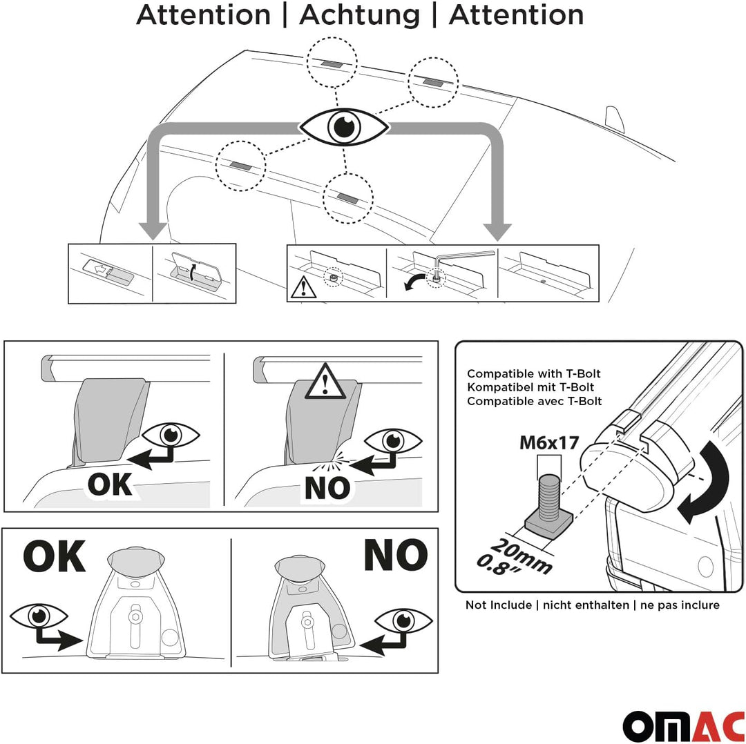 Menabo Dachträger Grundträger kompatibel mit Mercedes A-Klasse W177 2018-2023 Schwarz TÜV, Schwarz