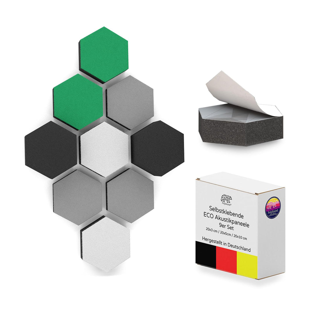 PolySound® ECO Akustikpaneele selbstklebend - Minimalistic Marvel - Extra Schalldämmung durch αw 0,9