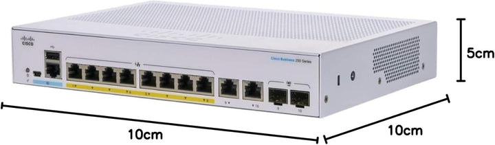 Cisco Business CBS250-8P-E-2G Smart Switch | 8 GE-Ports | PoE | Ext. Netzteil | 2 x 1G-Combo-Ports |