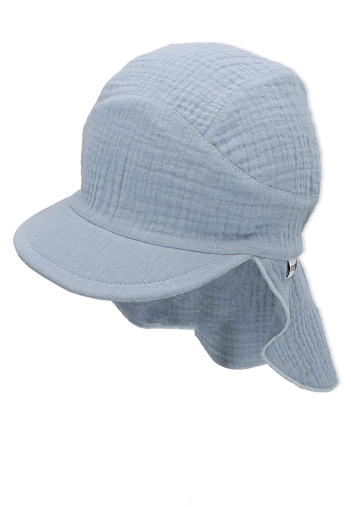 Sterntaler Unisex Schirmmütze mit Nackenschutz Musselin Sonnenhut 47 hellblau, 47 hellblau