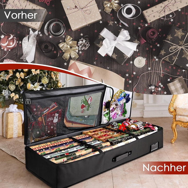 Geschenkpapier Aufbewahrung, GuKKK Gross Geschenkpapier Organizer 95 x 35 x 16 cm, Wasserdichtes 600