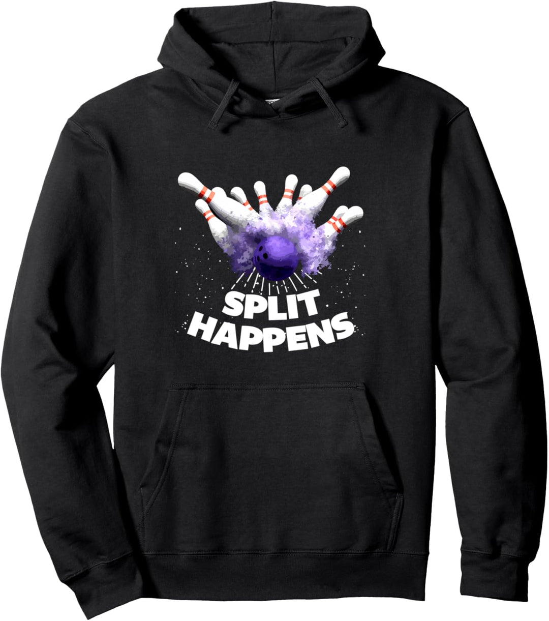 Lustige Sprüche Bowling Split Happens Pullover Hoodie