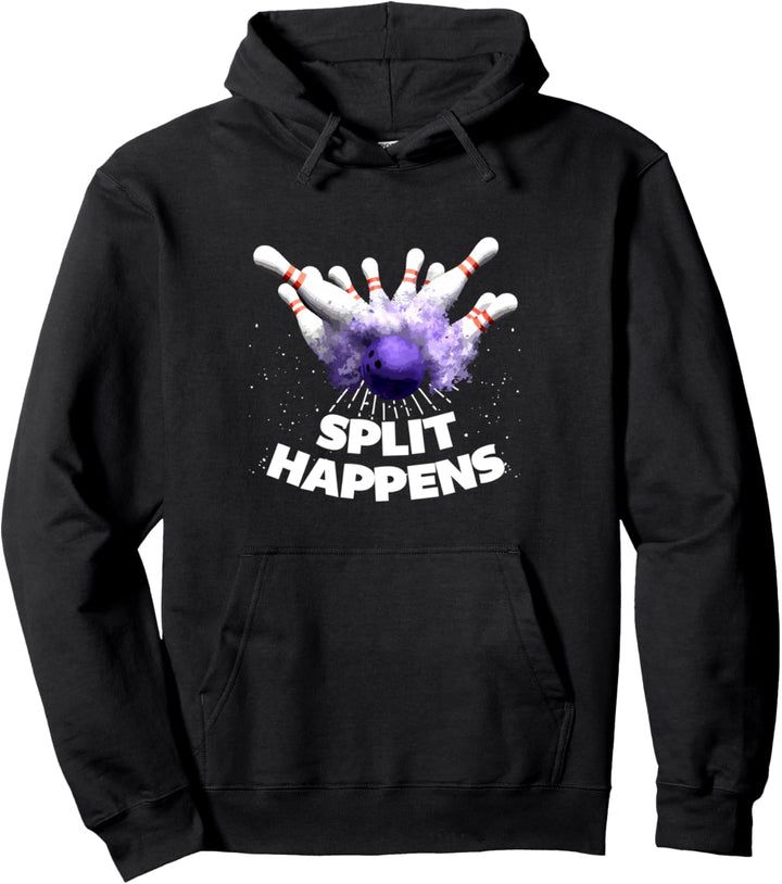 Lustige Sprüche Bowling Split Happens Pullover Hoodie