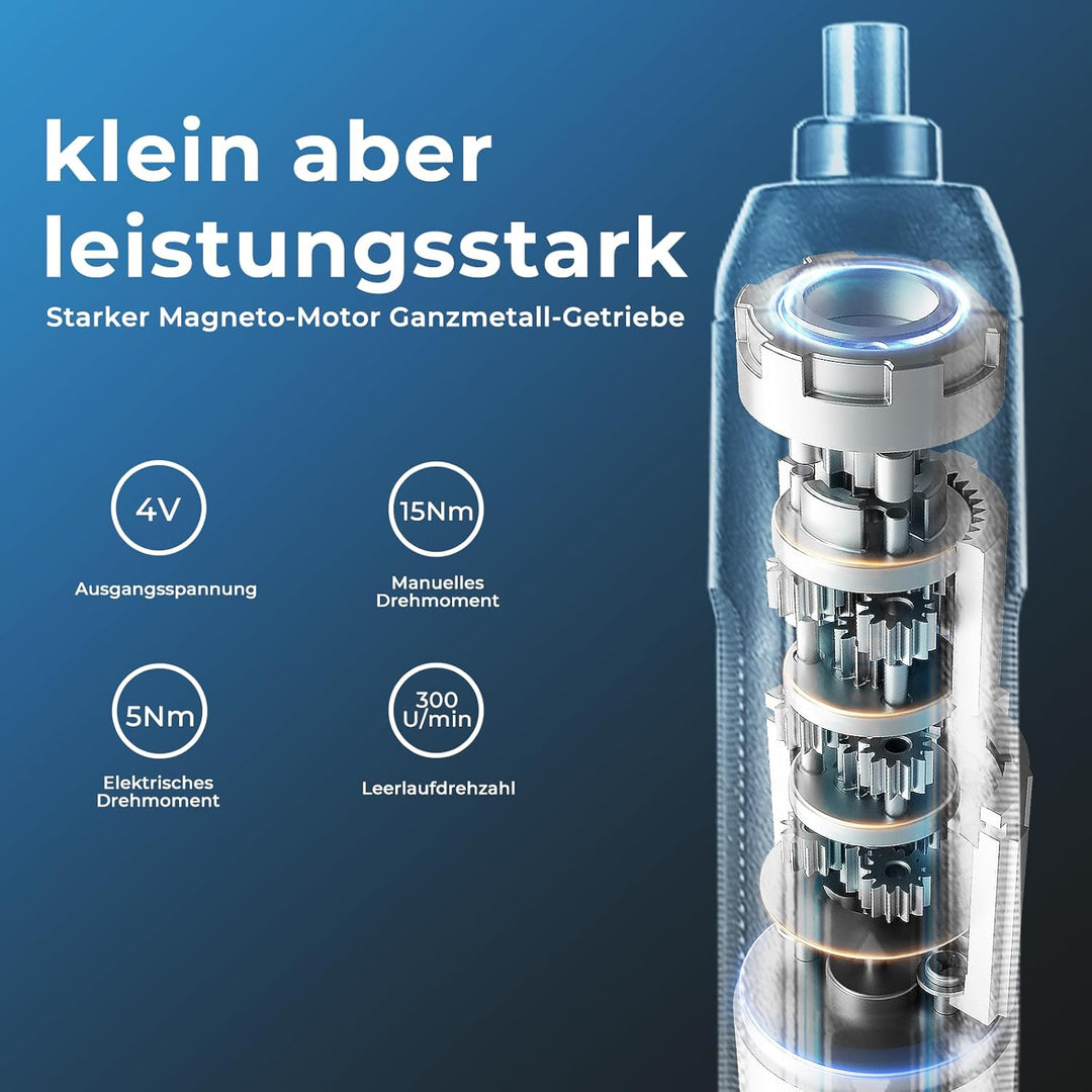 DongCheng Mini Akkuschrauber, 4V Akkuschrauber klein, 2000 mAh Lithium-Ionen-Akku, 3 Drehmoment, max