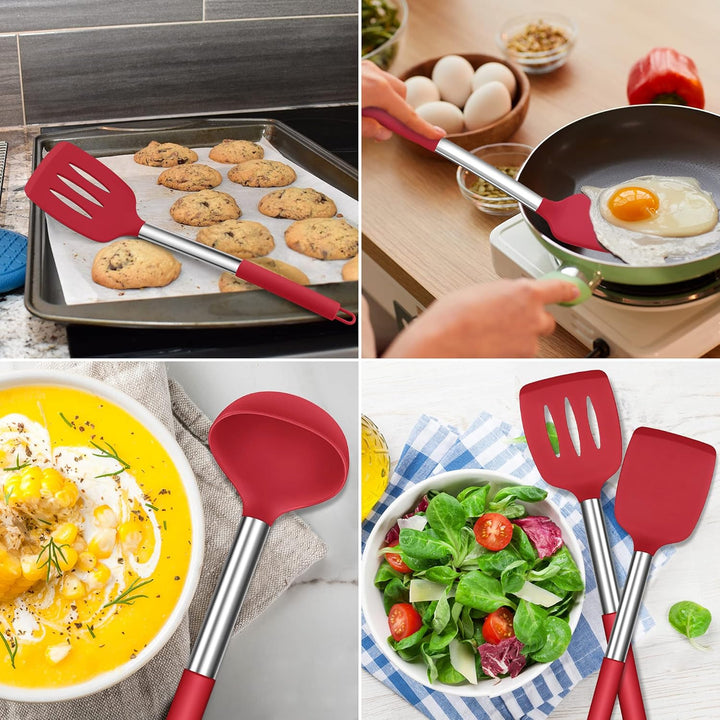 Herogo Küchenhelfer Set, 25 Stück Silikon Küchenutensilien mit Halter, Hitzebeständiger Kochbesteck