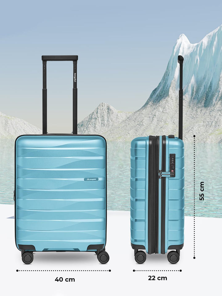 Bergpfeil Kleiner Hartschalen Kabinen-Koffer | Cabin-Trolley 40 x 22 x 55 cm aus hochwertigem Polypr