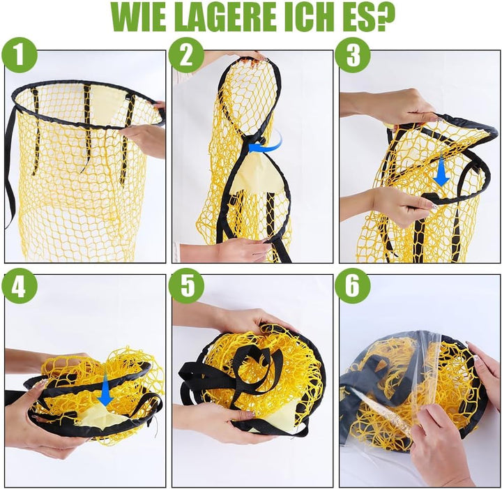 Fussballtor Zielnetz 2 Stück, 45 x 60CM Fussballtor Zubehör, Bins Fussballtore mit 5 Beweglicher Zie