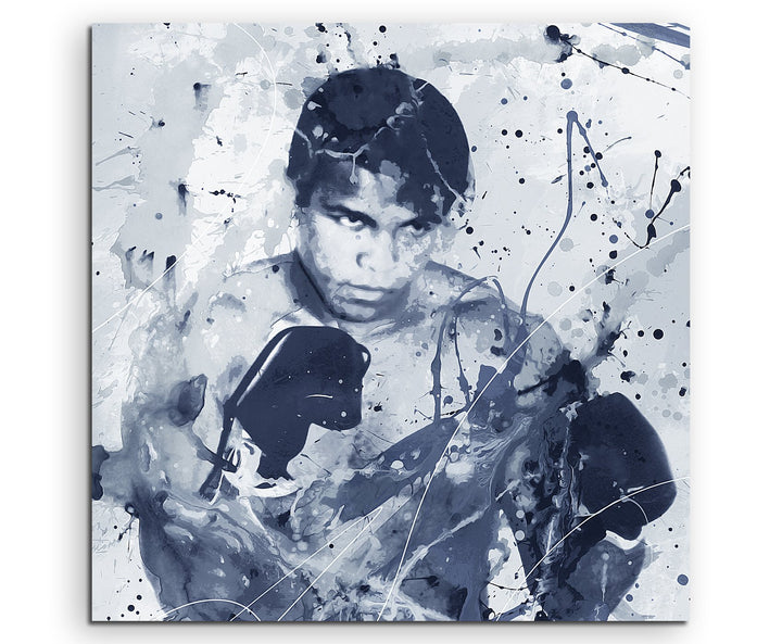 Muhammad Ali Art 60x60cm - Wandbild als Kunstbild Malerei Fotoleinwand fertig auf Keilrahmen direkt