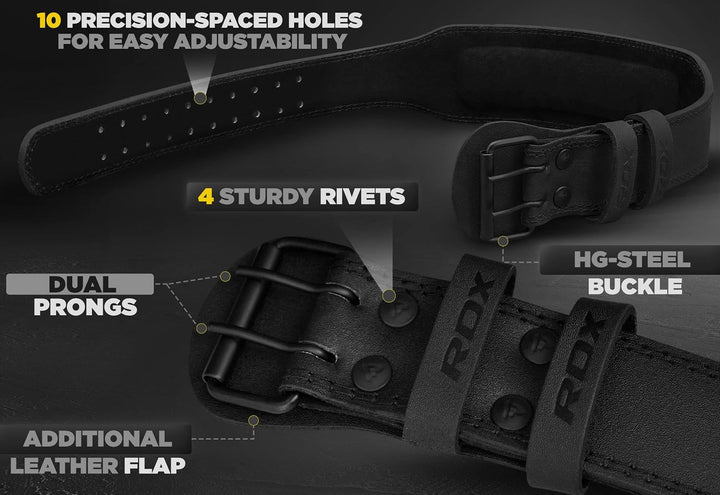RDX Gewichthebergürtel Leder 4” und 6”, 10 Verstellbar Löcher Trainingsgürtel Schnalle, Powerlifitin