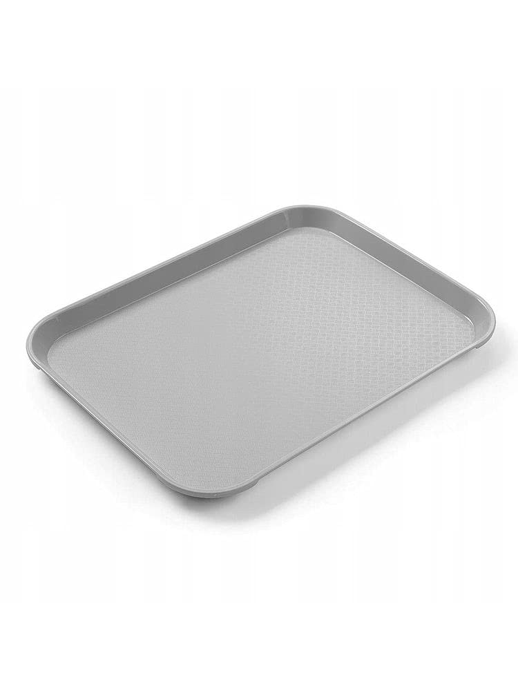 HENDI Serviertablett, Tablett, Temperaturbeständig bis 80°C, Fastfood, Polypropylen, 265x345mm, Grau
