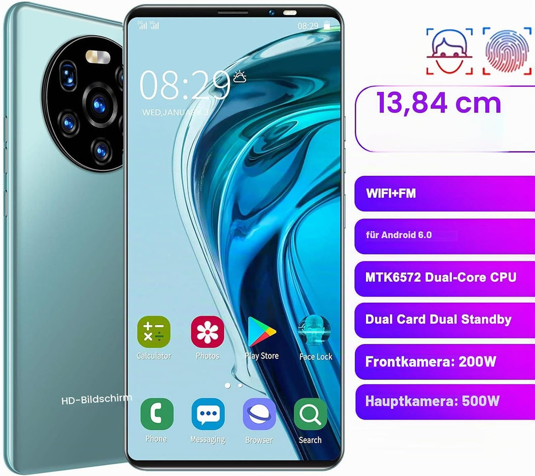 ciciglow Smartphone Ohne Vertrag Günstig, Mate40 pro 3G 5.45 Zoll HD+ Display Mobile Phone 512MB+4GB