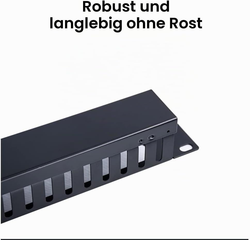 1U Kabelmanagement Rack mit Befestigungsschrauben, 12 Schlitz/24 Anschlüsse Metall Fingerkanal Draht