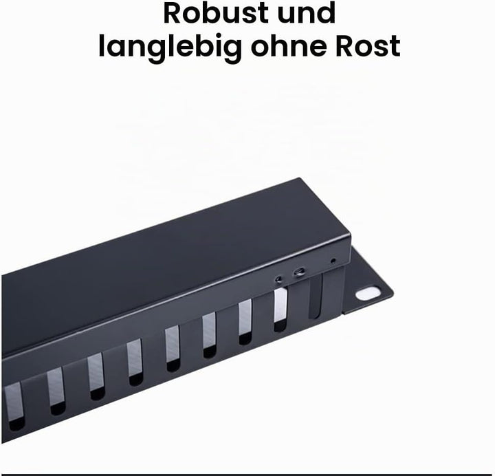 1U Kabelmanagement Rack mit Befestigungsschrauben, 12 Schlitz/24 Anschlüsse Metall Fingerkanal Draht