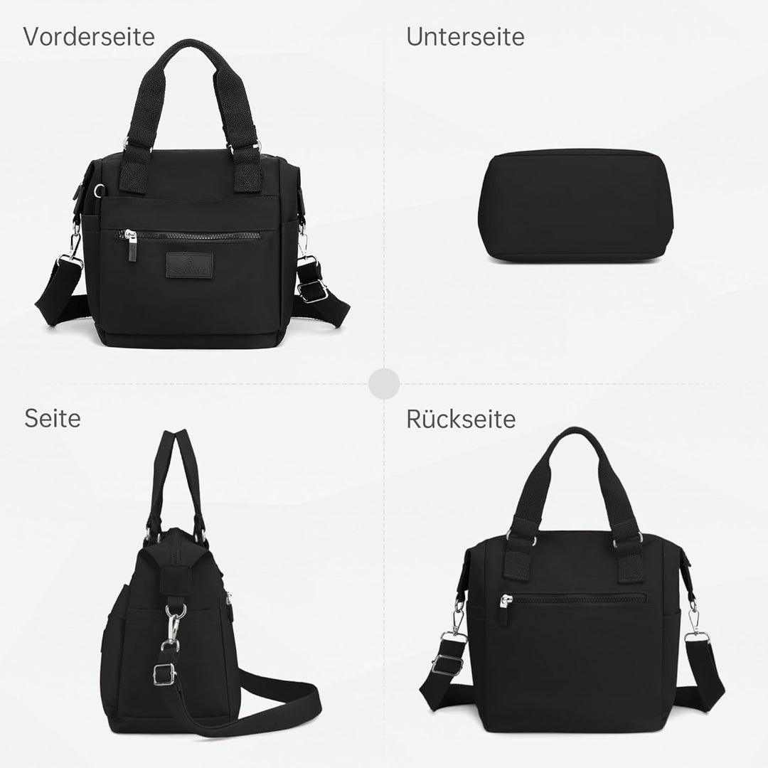 DIRRONA Beiläufig Damen Umhängetasche Multi Pocket Multi Fach Crossbody Bag Mittelgrosse Umhängetasc