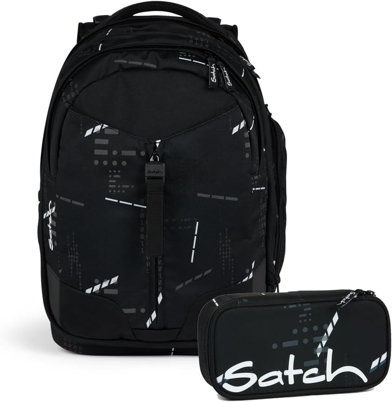 satch Match Schulrucksack Set 2tlg. inkl. Schlamperbox Ninja Matrix, Ninja Matrix