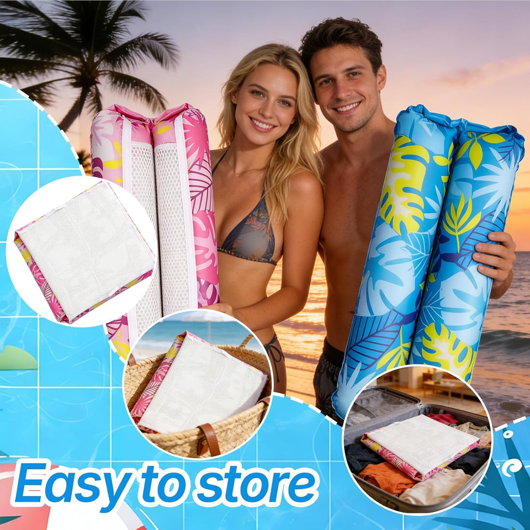 Luftmatratze Pool 2er Set, Wasserhängematte mit Netz für Jungen und Mädchen, Luftmatratze Wasser für