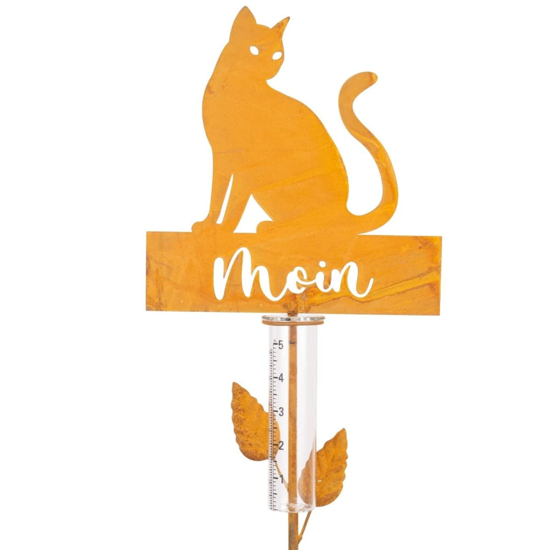 CIM Pflanzenstecker - Regenmesser Katze Moin - Gesamthöhe 121cm - Masse Design: 23,5 x 24 - inkl. St