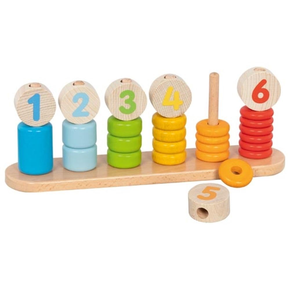 goki 58449 | Sortierspiel - Lerne Zählen/Gesichter | aus Holz | ab 2 Jahren